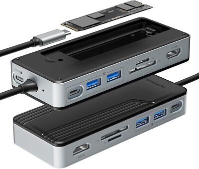 M.2 NVMe SATA SSD Gehäuse 8 in1 Dockingstation 10Gbps USB 3.2 Type C Hub Adapter