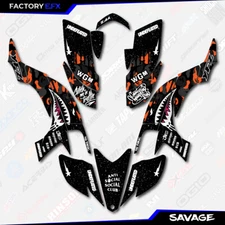 Black Orange Savage Camo Racing Graphics kit fits 03-08 Yamaha YFZ450 ATV Decals