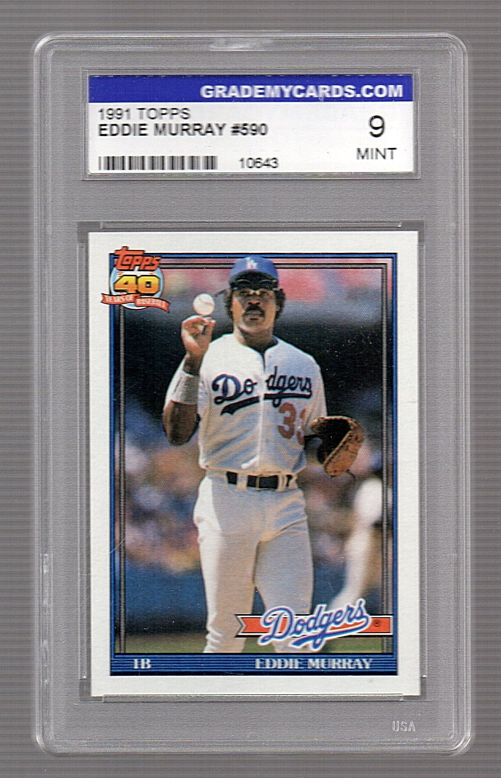 EDDIE MURRAY 1991 Topps 40 Years of Baseball Card #590 L.A. DODGERS Mint 9  | eBay