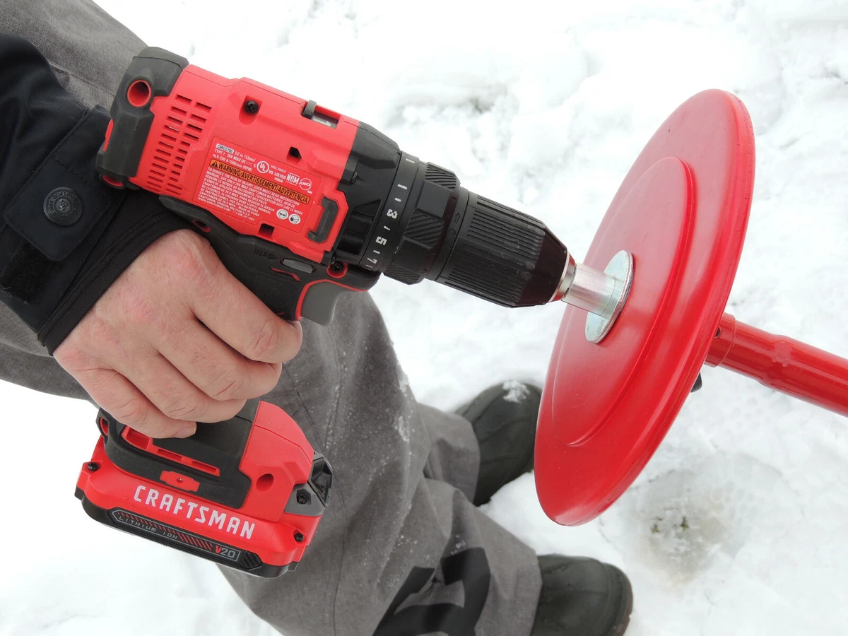Ice Fishing Auger Stopper w Drill Adapter 9