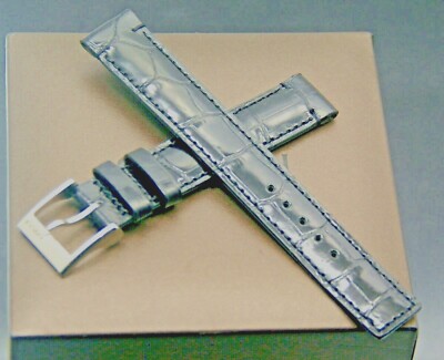 GUCCIストラップ New Gucci 16 MM Genuine Black Alligator Leather Watch Band