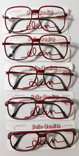 Vintage 5 Pc. Lot ELAN 606 Col. 1 Red Amb. 56/14 Carbon Eyeglass Frames NOS 413