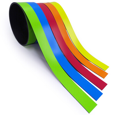 5x Magnet-Streifen farbig sortiert I 2cm x 1m Magnetband zum markieren I mag_211