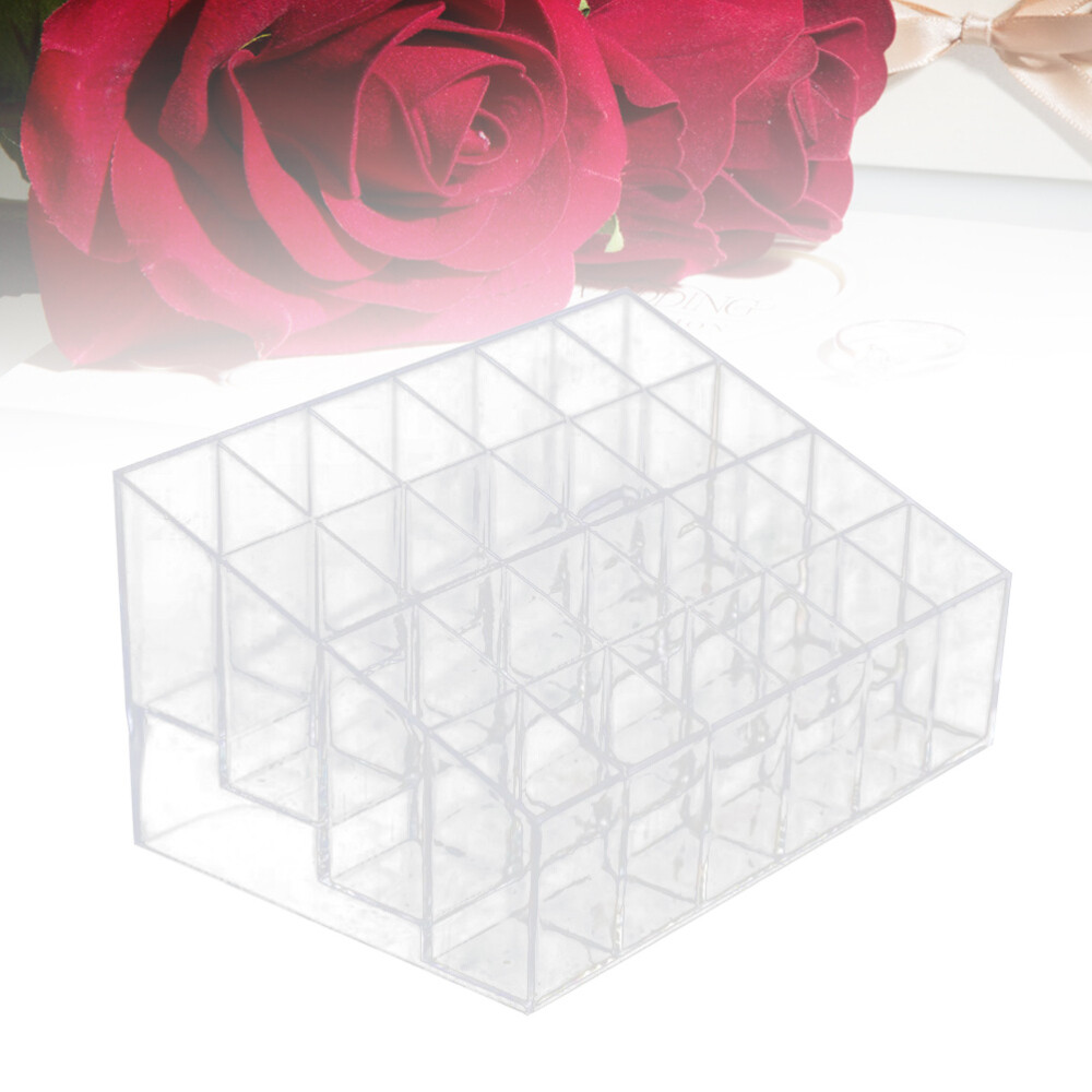 Portable 24 Slots Storage Box Makeup Lipstick Holder Cosmetic Jewelry Organizer
