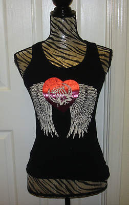 Débardeur Fille Silver Star Angel - Noir Et Rose, Motif Motocross, Taille M, Neuf
