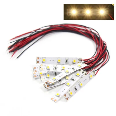 EVEMODEL 10X Pre-wired Warm White 3-LEDs Light Strip Self-adhesive Flexible SMD 3528 LEDs