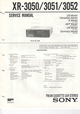 SONY Operation Manual Konvolut XR-3050/3051/3052 XR-3208MK2/3501MK2/3509 - B2120