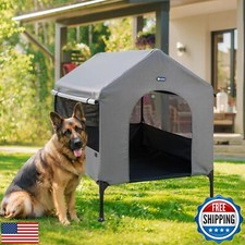 Veehoo 41" Dog House, 2-in-1 Large Dog House Outdoor Indoor Weatherproof, Out