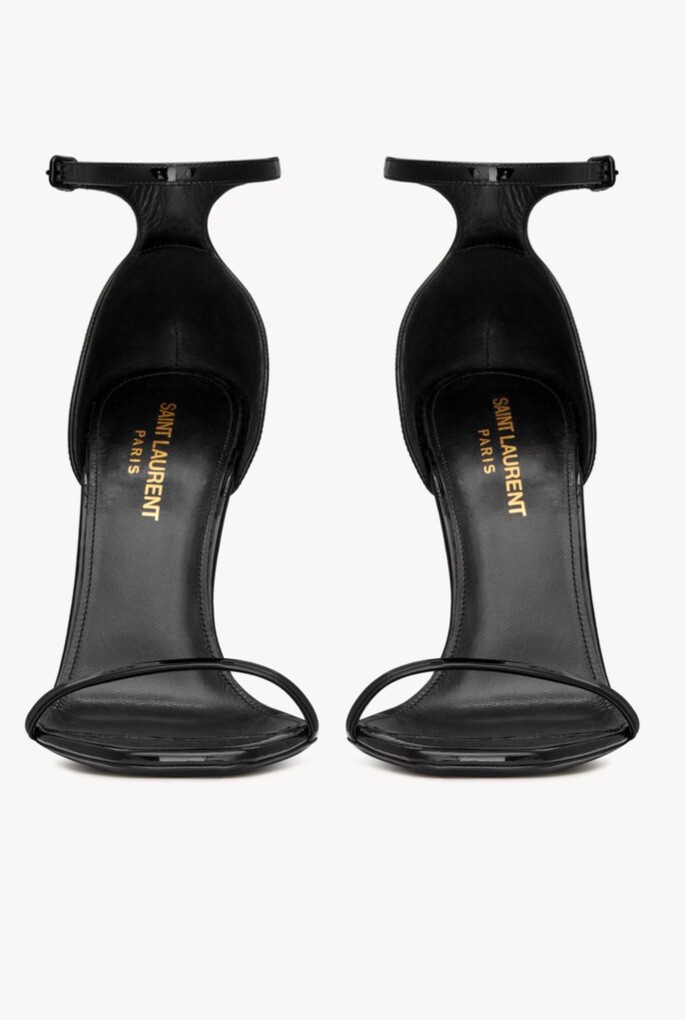 SAINT LAURENT Sandali Saint Lauren Opyum in vernice oro tacco 37 5 autentici nuovi con scatola