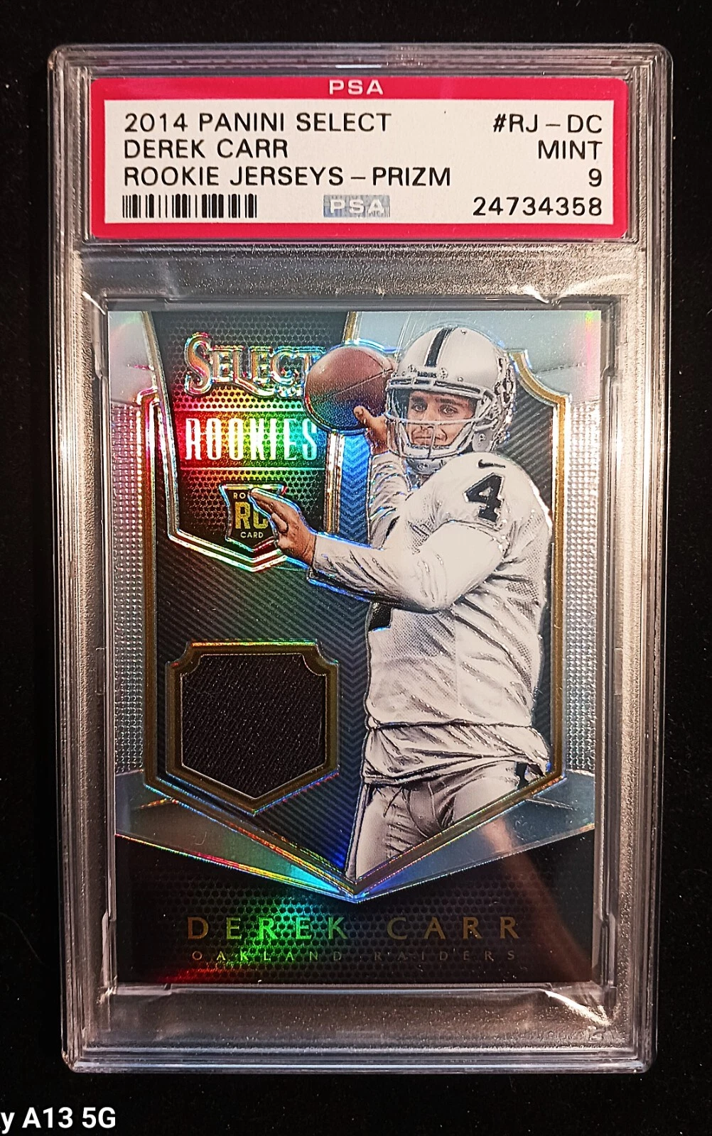 Derek Carr Panini Select Rookie Jerseys #RJDC Prizm