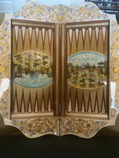Luxury Persian Backgammon Board Inlaid Mother of Pearl HANDMADE over size