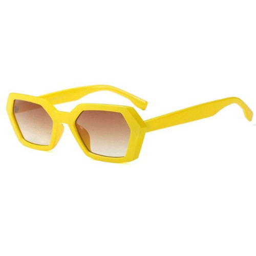 Occhiali da sole in GIALLO ESAGONO gialli estate unisex uomo donna  squadrati | eBay