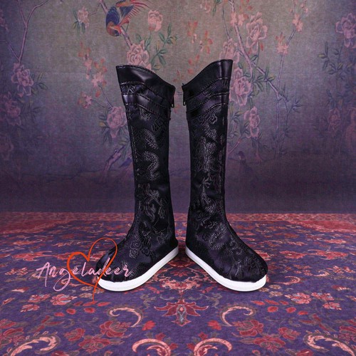 1/4 1/3 Tío BJD Zapatos Arcaico Natación Dragón Bordado Jacquard Botas de Tela - Imagen 14 de 38