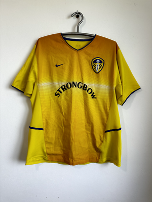 Nike Leeds United シャツ 青/黄色 STRONGBOW Leeds United Nike 2001/2003 Blue Strongbow Short Sleeve Shirt Ch