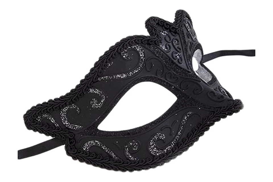 Glitter Mask Mardi Gras Costume Masquerade Venitian Prom Custom Party - Image 4 of 4