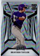 2023 Leaf Metal Base (XRC) Prismatic Silver B-48 Brayden Taylor 69/189