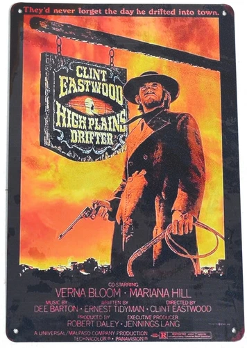 High Plains Drifter Movie Poster Vintage Reto Look Metal Tin Sign Wall Art