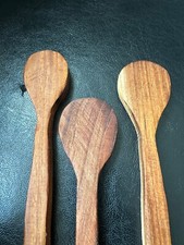 Cuchara de madera de morera en blanco cosechada sostenible talla de abedul recorte 3 piezas