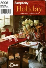 Simplicity 8996 Holiday Christmas Decorations Sewing Pattern Uncut