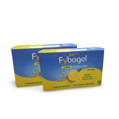 Fybogel Lemon 30 Sachets x 2 boxes - Natural Fibre Drink - Constipation Relief