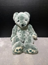 Purr-Fection by MJC Frosted Teal Green Teddy Bear Plush 16" Vintage Bean Bag Toy