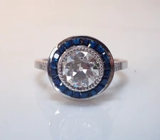 2.40 Ct Round OEC Cut White Moissanite Sapphire Wedding Ring 925 Sterling Silver