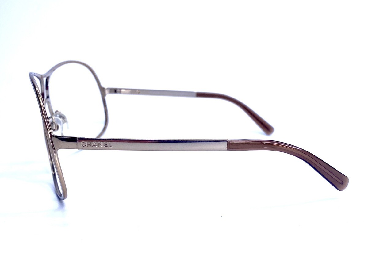VTG CHANEL Silver Metal Aviator Eyeglasses Made in Italy  display picture 3