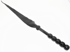 Peitsche Leder 85cm mit schwarzem Holzgriff 