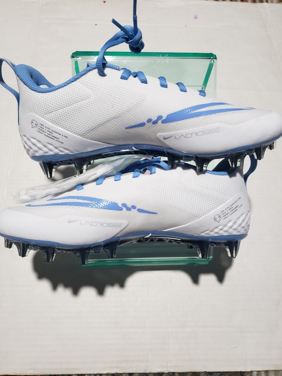 Nike LAX Cleats Mens Size 10.5 UNC Tar Heels PE Alpha Huarache 8 Pro CW4828 103 Nike Alpha Huarache 8 Pro UNC Tar Heels Lacrosse Cleats PE  main image 3