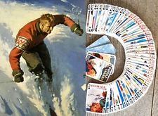 Playing Cards (Poker Deck 54 Cards) Vintage Skiing Winter Travel Posters 090
