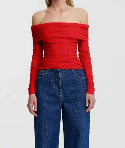 Significant Other Women's Red Tillie Long Sleeve Top Size 8