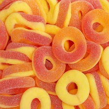 Kervan Bebeto 5 lb Gummi PEACH RINGS Orange & Yellow Gummy Candy Sealed Bag