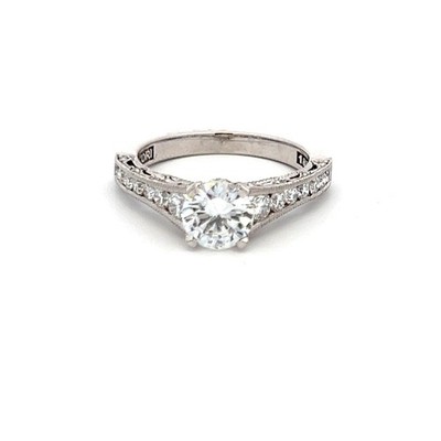 Tacori 0,62 Karat runder Brillant G VS1 Diamant 18 Karat Weißgold Halbfassung R