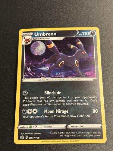 Pokemon Sword Shield Evolving Skies Umbreon SWSH129 Cosmos Holo Black Star Promo