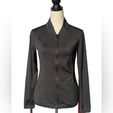 Layer 8 Black Full Zip Fleece Lined Athletic Top w/Zipped Pockets (Size:Small)