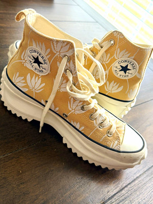 Converse Run Star Hike High Top Platform Floral Sesame/Egret Sneaker 171921C