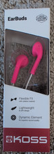 Koss KE10 In-Ear Earbuds Pink Wired Headphones 3.5mm Lightweight