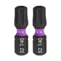 "2St TT40 Torx Schraubendreher Bit 1/4\" Sechskantschaft 1\" LäNge 6-Punkt S2 Stahl"