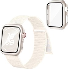 Nylon Sport Loop for Apple Watch 40mm 41mm 44mm Adjustable Strap with Screen Pro
