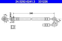 ATE Bremsschlauch 24.5292-0241.3 FüR Qashqai Nissan JJ10E NJ10 J10 1 VAN 2 J11