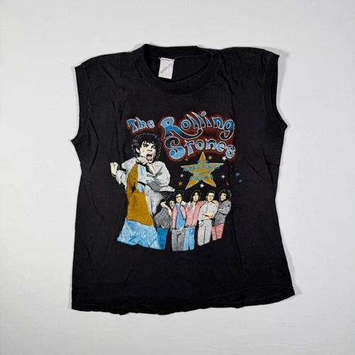 True Vintage 70s The Rolling Stones US Tour Rock Band T 1970s vintage concert t-shirt, vintage, size L, single stitch, B+ condition
