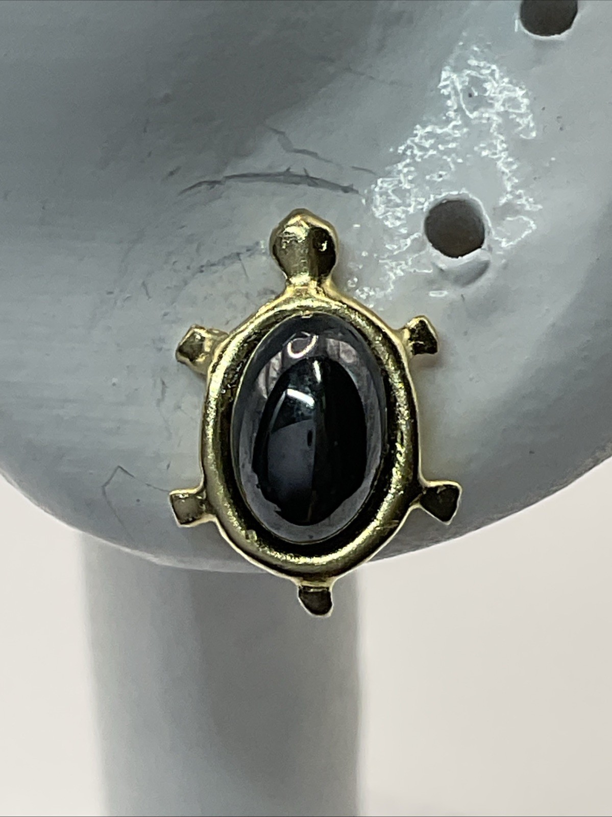 HANDMADE Solid 14K Yellow Gold TURTLE STUD Earrin… - image 5