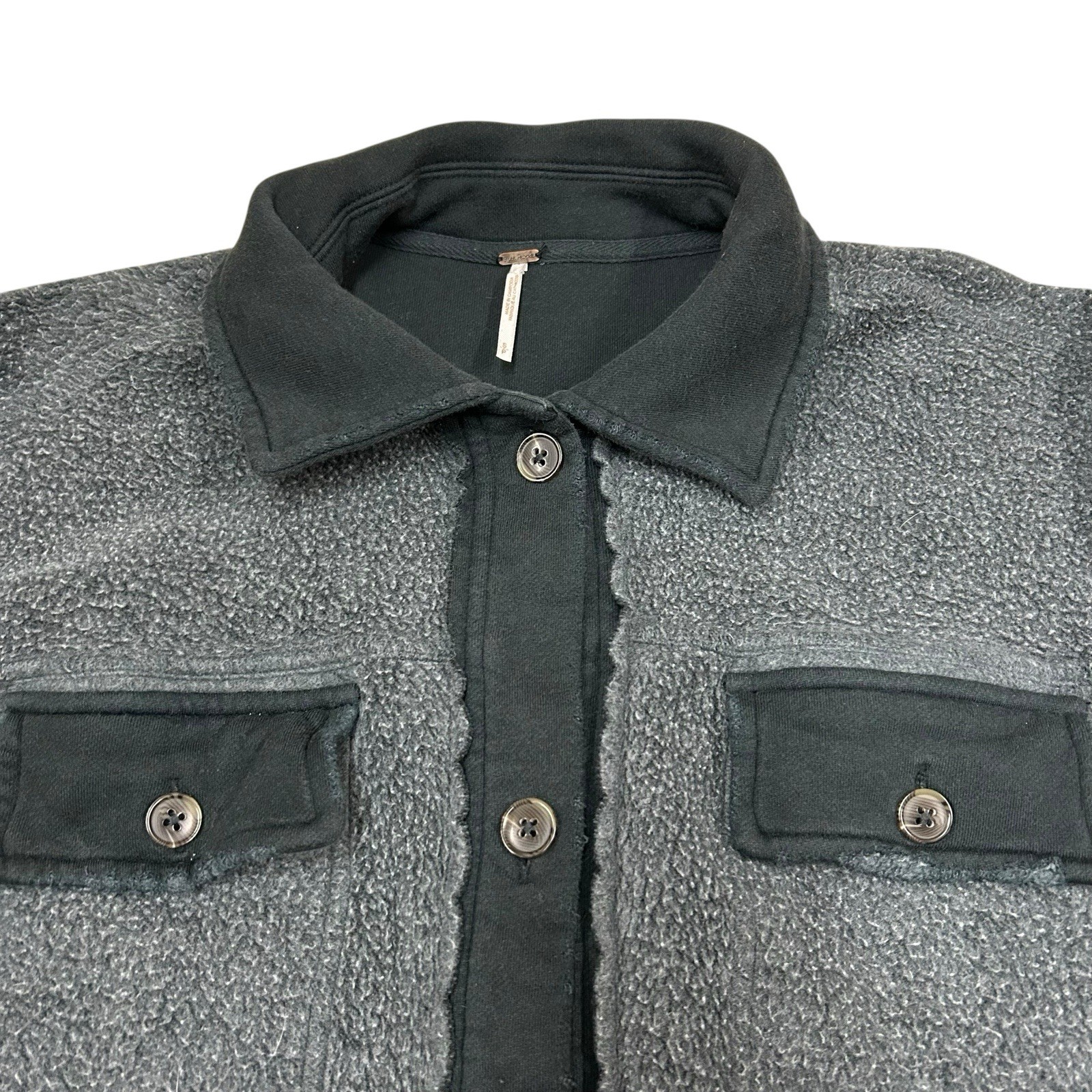 Free People Ruby Jacket Women's Small Gray Fleece… - image 3