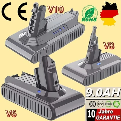 MARKENLOS 9000mAh Akku Für Dyson V6 V8 V10 Animal Absolute Staubsauger Original Ersatzakku