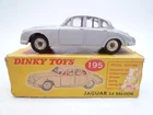 VINTAGE DINKY TOYS 195 JAGUAR 3.4 LITRE SALOON & PART ORIGINAL BOX 1961