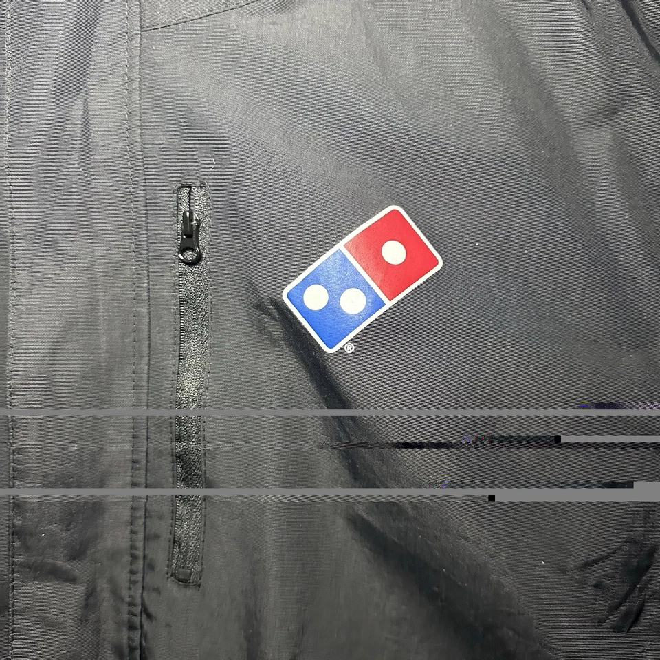 Jaqueta de chuva Dominos Gear masculina tamanho grande preta corta-vento com capuz zíper - Imagem 2 de 4