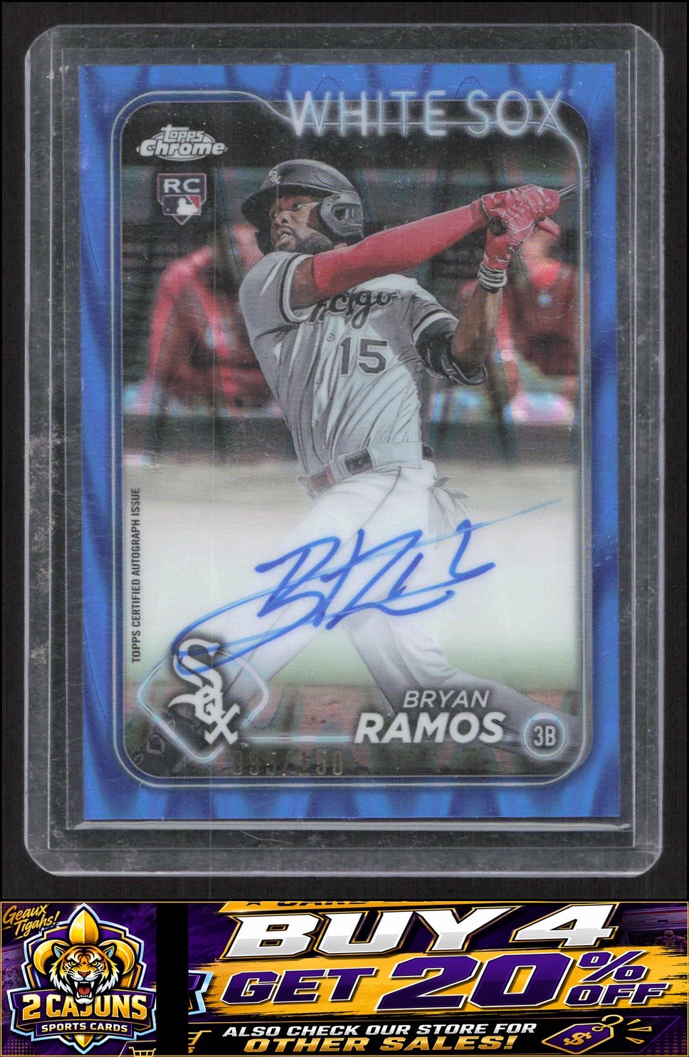 2024 Topps Chrome Update #RA-BRR Bryan Ramos Auto Blue RayWave Refractors #/150