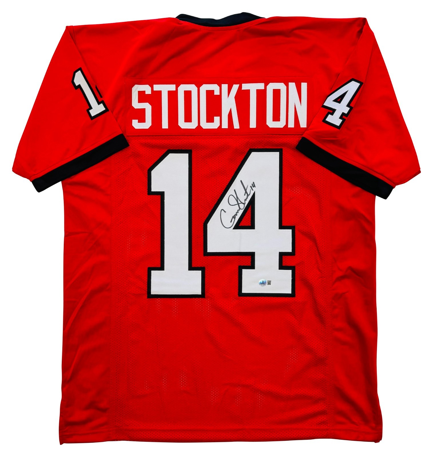 Gunner Stockton Autographed Georgia Custom Red Jersey Signature Only Beckett COA