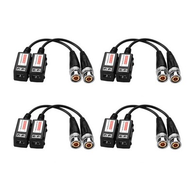 4 Stück CCTV Passive Video Balun Transceiver BNC Stecker auf UTP Cat5 Adapter