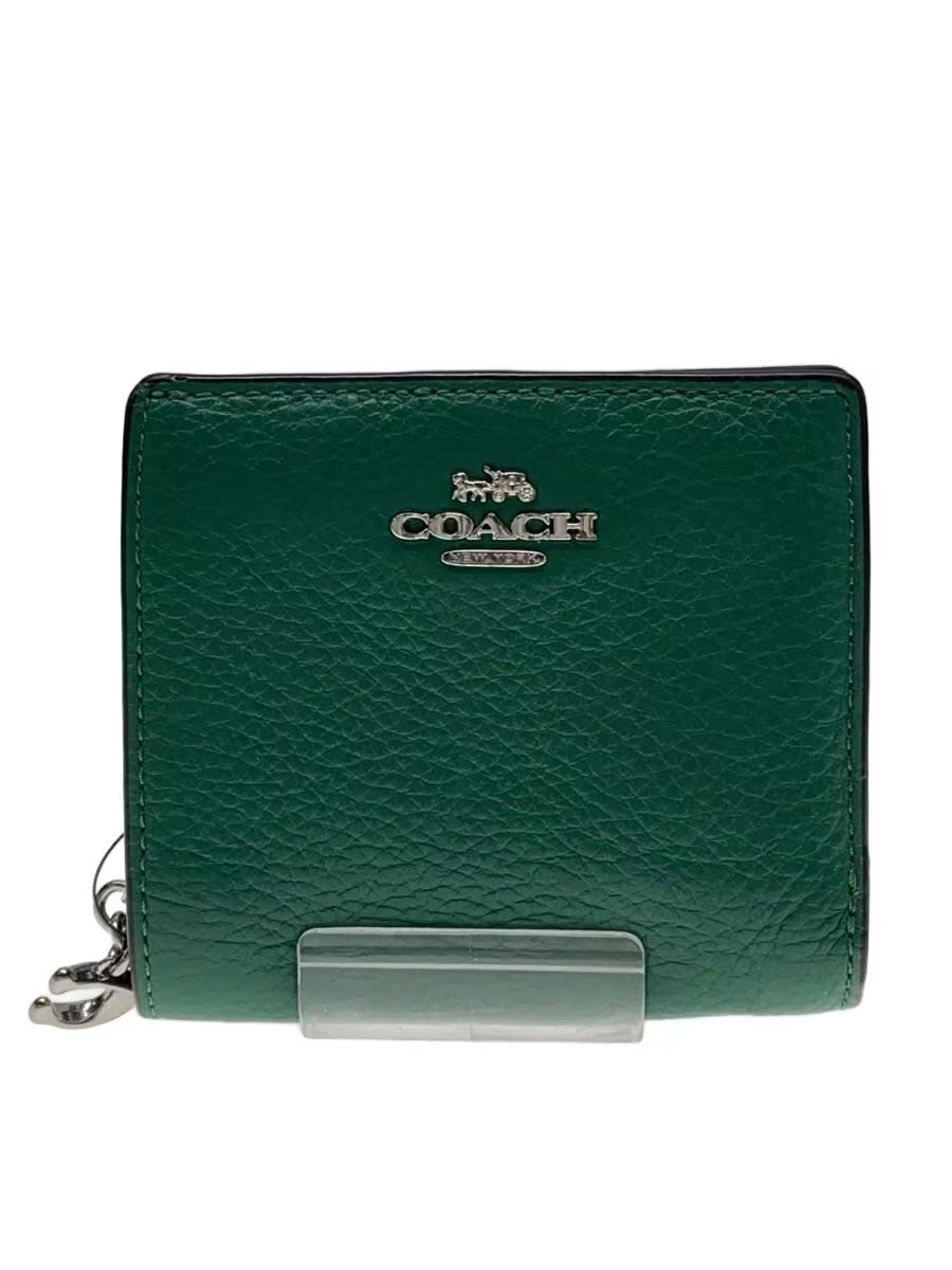COACH Women's Leather Bifold Wallet, Green